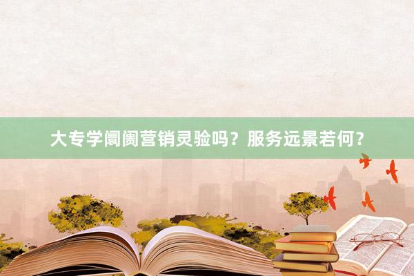大专学阛阓营销灵验吗?服务远景若何?